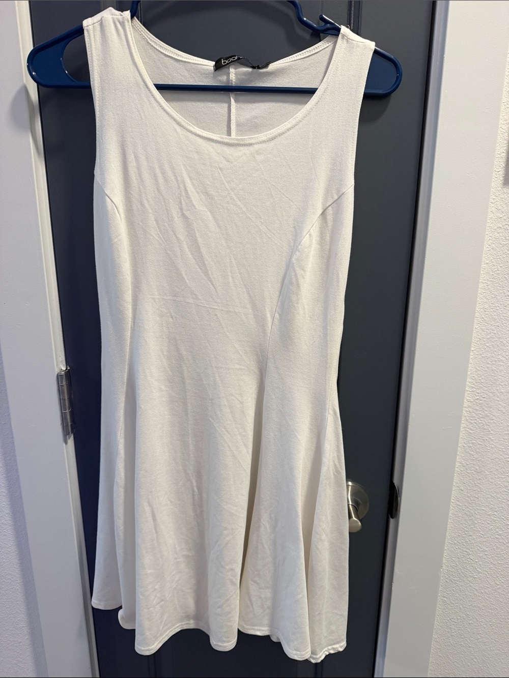 Boohoo White Sleeveless Mini Dress